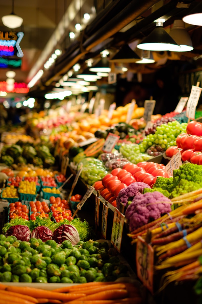 Market stall with fresh goods